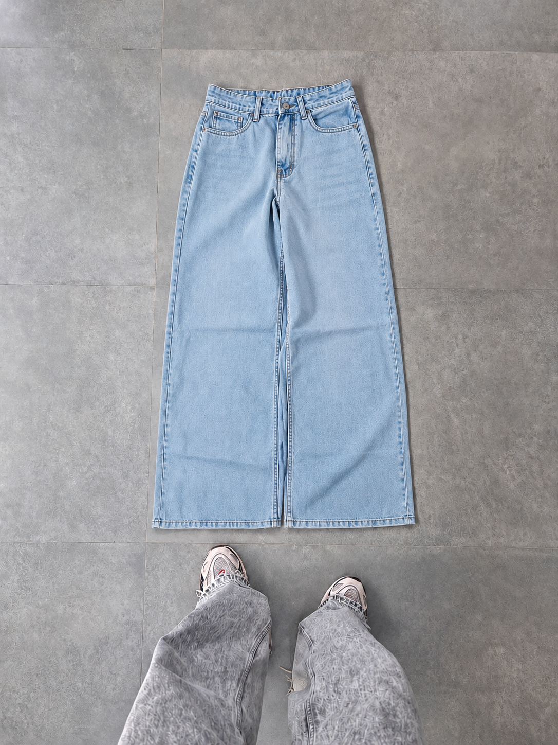 Plain ICE Blue Wide Leg Jeans